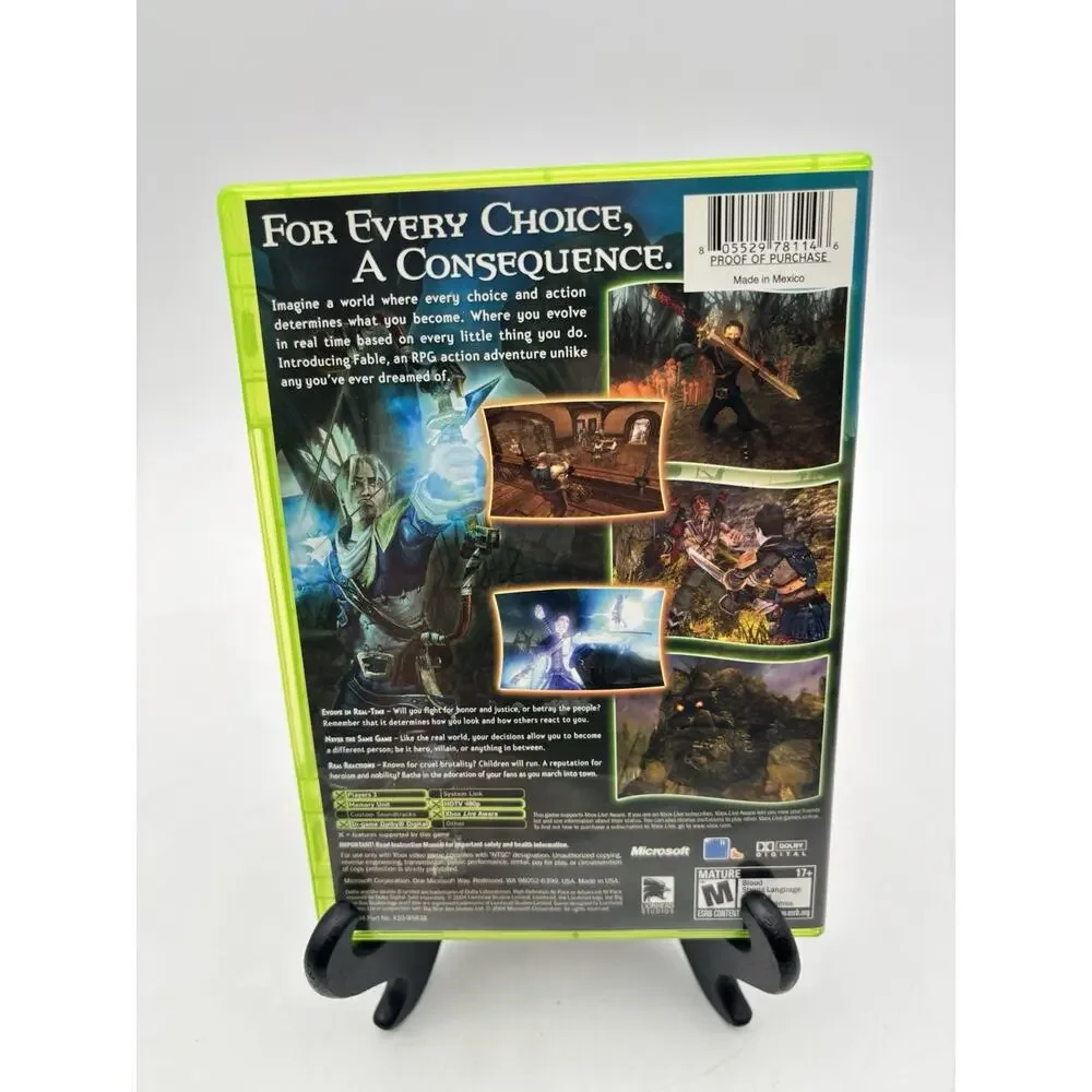 Xbox Fable CIB, Game Disc, Case, And Manual Tested & Working VG Condition